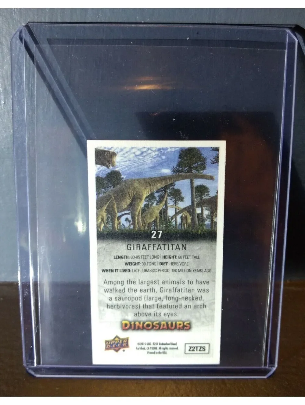 2015 Upper Deck Dinosaurs Canvas Mini Giraffatitan #27 Trading Card